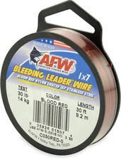 American Fishing Wire Bleeding Leader Blood 30 Feet, 30 Pound Test, Red 
