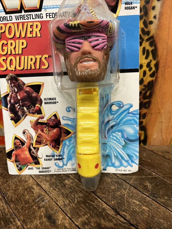 FIGURA DE HOMBRE MACHO CHORROS POWER GRIP 1990 DE COLECCIÓN WWE NWA WCW NUEVO HASBRO LJN Foto 4 de 4