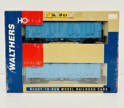 Paquete de 2 tolvas cubiertas Airslide Walthers HO GACX 50' azul bebé 932-23724 nuevas en caja | Condition: New