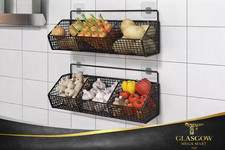 Wall Mounted Kitchen Storage Basket Durable Wire Storage Rack for Vegetables