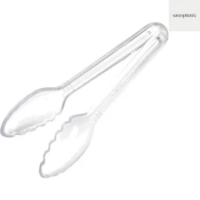Clear Curved Serving Tongs, 6-Inch - Secure Grip for Effortless Serving