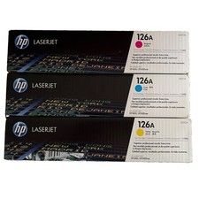 HP 126a Magenta, Cyan And Yellow Toner Cartridge s New In Box.