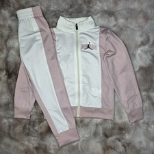 Air Jordan Full Zip Tracksuit Jacket  Jogger Pants 2 Pc Pink Size 5 Girls NWT