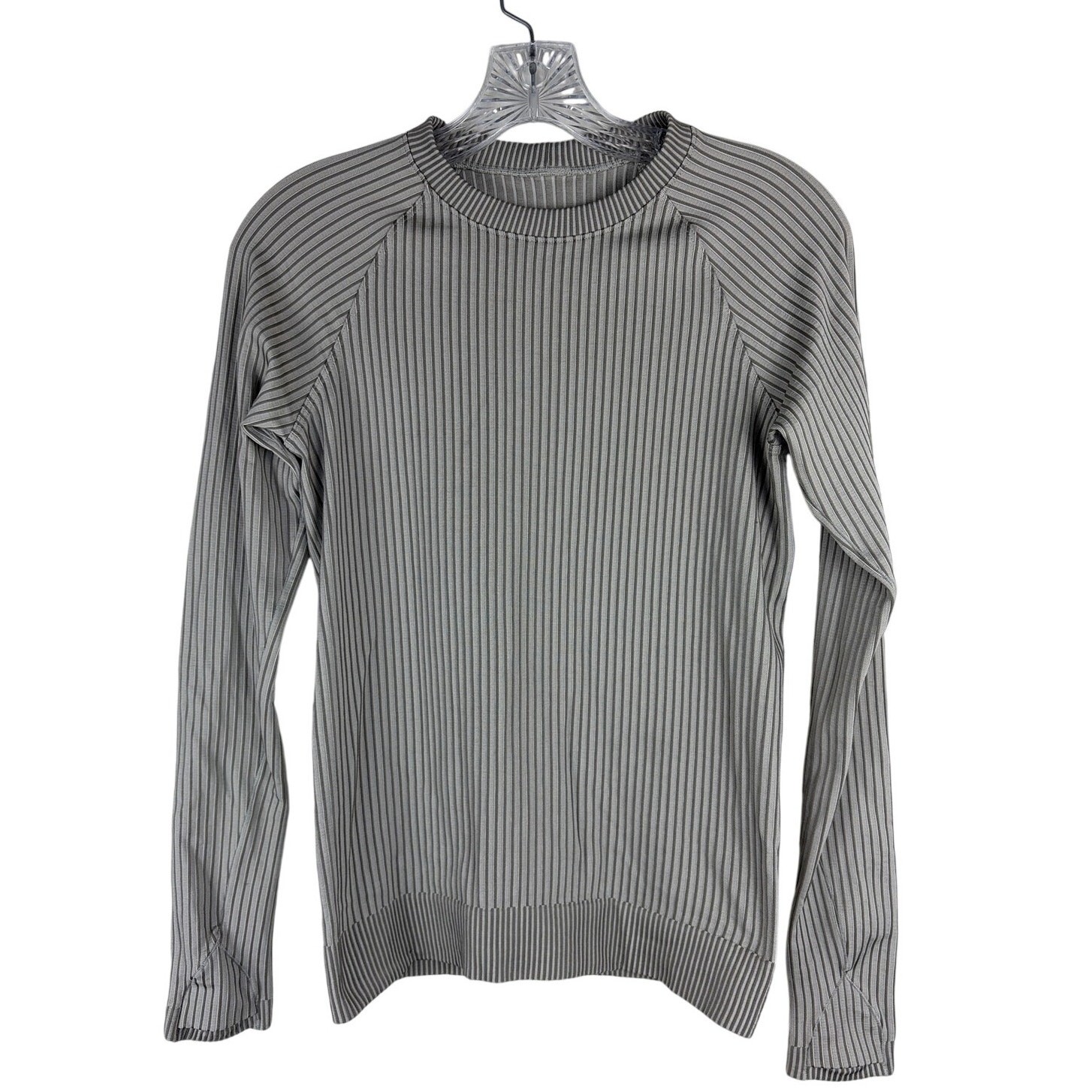 Lululemon Rest Less Pullover Ribbed Gray White Si… - image 2