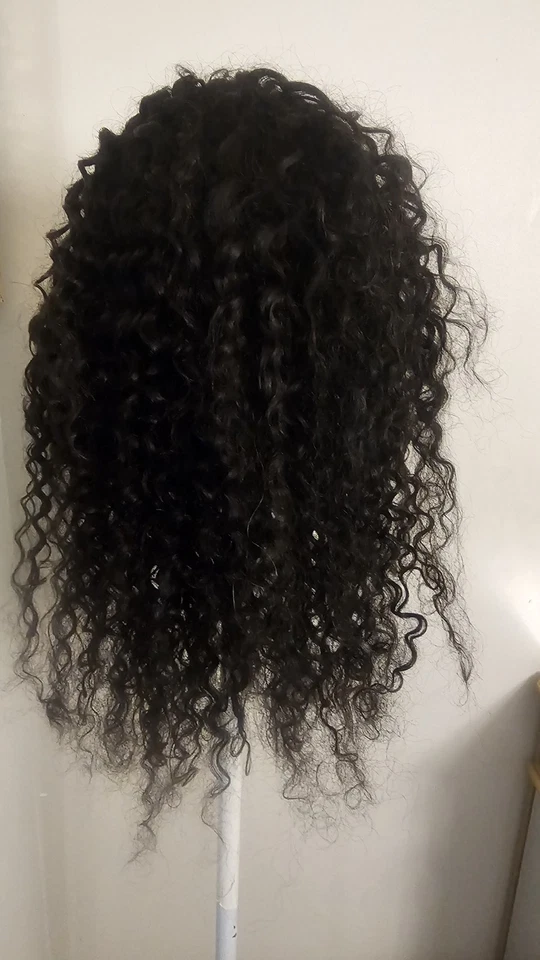 High-Quality Top 18"to 20" Black Wavy 150% Virgin Human Hair  Lace Wig  - Image 2 of 4