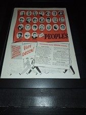 Decca Records Rare Original Classic 1946 Promo Ad Framed!