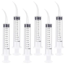 Benvo 6 Pack Disposable Dental Syringe 12ml with Curved Tip Dental Irrigation...