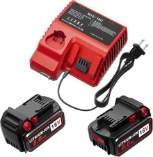 2 Pack 18V 8.0Ah Battery with Charger Replace for Milwaukee M-18 Batteries
