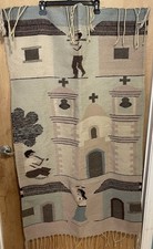 Vintage Muted Southwestern Wool Wall hanging/Rug 54 X 30 1/2 In