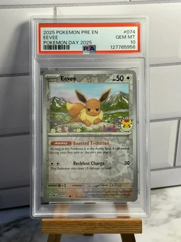Eevee - (Pokemon Day 2025) (Reverse Cosmos Holo) 074/131 PSA 10