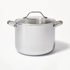 8qt Stainless Steel Tall Stock Pot Silver - Figmint