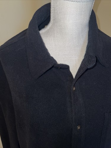 Lewis Creek Men’s XL Black Corduroy Long Sleeve Button Shirt Pockets Cord Shirt - Picture 2 of 8