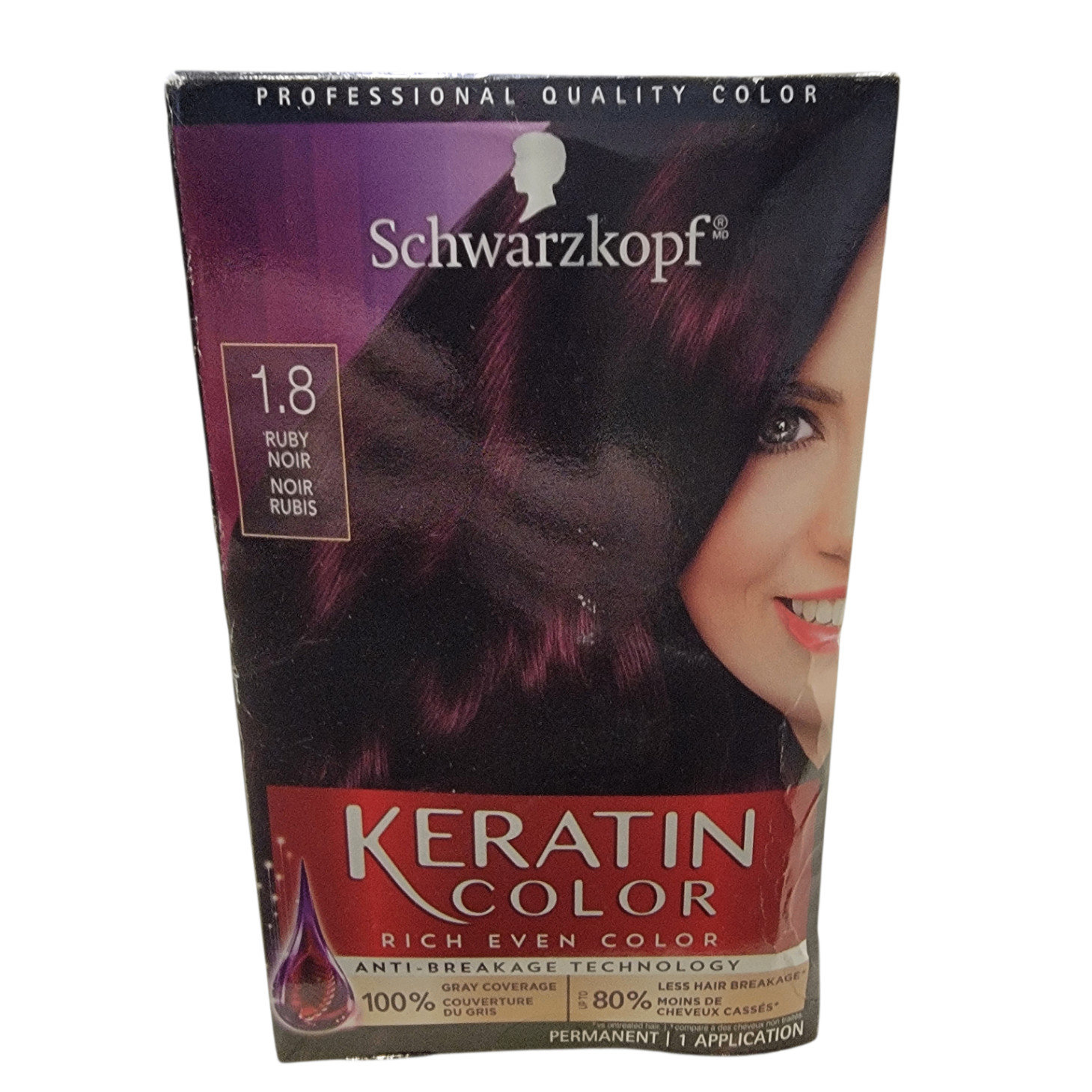 1.8 Ruby Noir Permanent Hair Color 100% Gray Coverage