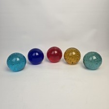 5x Briefbeschwerer 9cm Murano Italy Glas Kugel Paperweight Verschiedene Farben