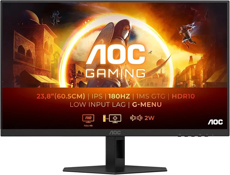 AOC Gaming 24G4XED, 24 Zoll FullHD, 180Hz, FreeSync Prem., G-Sync Comp.  - Bild 2 von 4