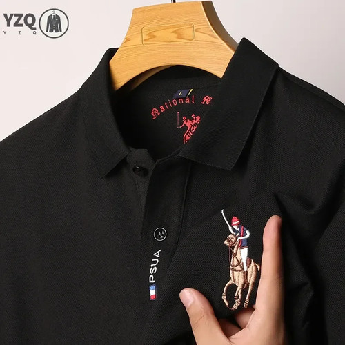 Neu Herren Business Freizeit Kurzarm Hemd mit Abzeichen Einfarbig Poloshirt - Bild 11 von 30