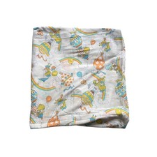 Vintage Crib Sheet Rainbow Balloon Baby Nursery Cartoon Retro Bedding