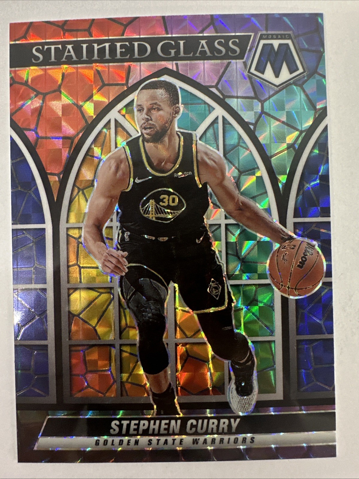 2021-22 Panini Mosaic Stained Glass Stephen Curry #3 SSP Golden State Warriors