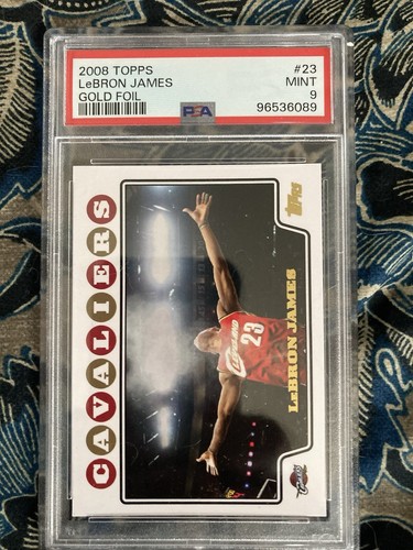 2008-09 Topps LeBron James Gold Foil Chalk Toss #23 Cavaliers PSA 9