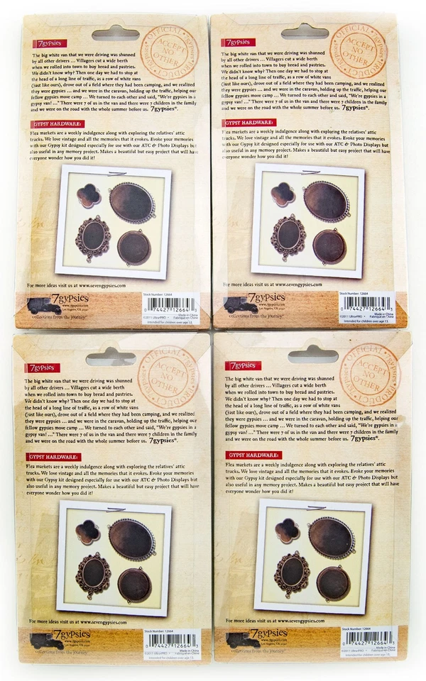 Lote de 4 mini marcos gitanos 7 dijes adornos metálicos dimensionales Foto 4 de 4
