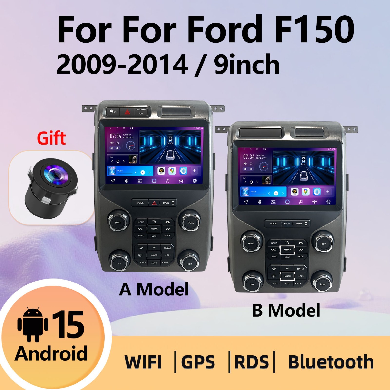For Ford F150 2009-2014 Apple Carplay Android 15 Car Stereo Radio GPS Nav 4+64GB