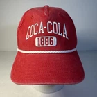Coca-Cola 1886 Red Baseball Hat Cap Vintage Style Embroidered Rope OSFM SnapBack