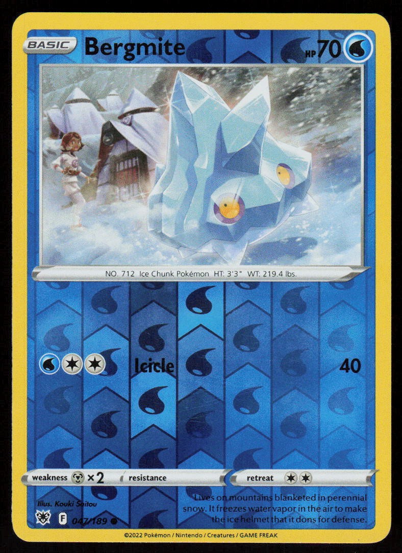 Bergmite 047/189 Common Astral Radiance Pokemon Reverse Holo Lightly Played