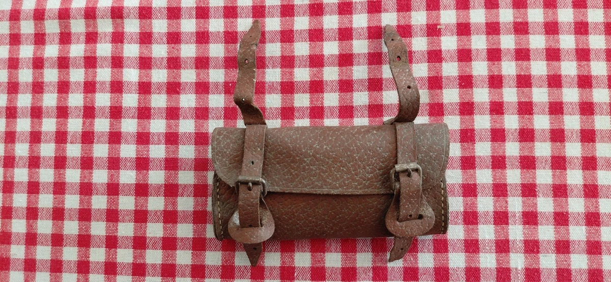Sacoche De Cadre En Cuir Pour Vélo Ancien - Trousse à Outils - Made In France