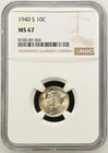 1940-S 10C Mercury Dime NGC Graded