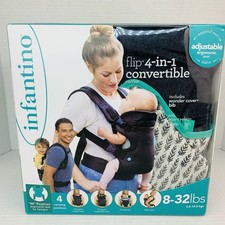 Infantino Flip 4-in-1 Convertible Baby Carrier Black Ergonomic Seat 8-32 lbs.
