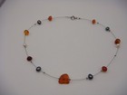 PEARL AMBER BEAD WIRE NECKLACE ESTATE — photo 3