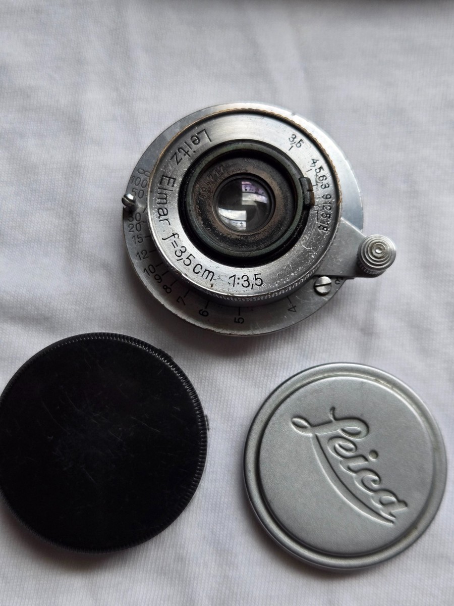 Leica Leitz Chrome Elmar 35mm 3.5cm f3.5 SM Lens S#: 494xxx w/Caps