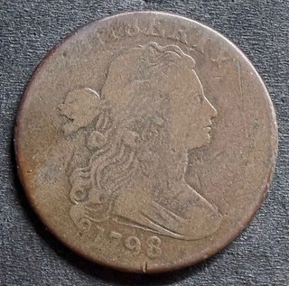 1798 2nd Hair Style S 182 R4 Draped Bust Large Cent VG ex Goldberg Auction