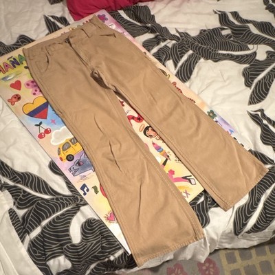 Low rise-mid rise Straight leg / Bootcut Women s beige Solid Cargo/Khaki Pants 