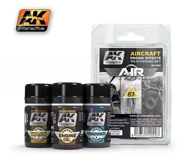 AK Interactive AK2000 - Aircraft Engine Weathering Set - New