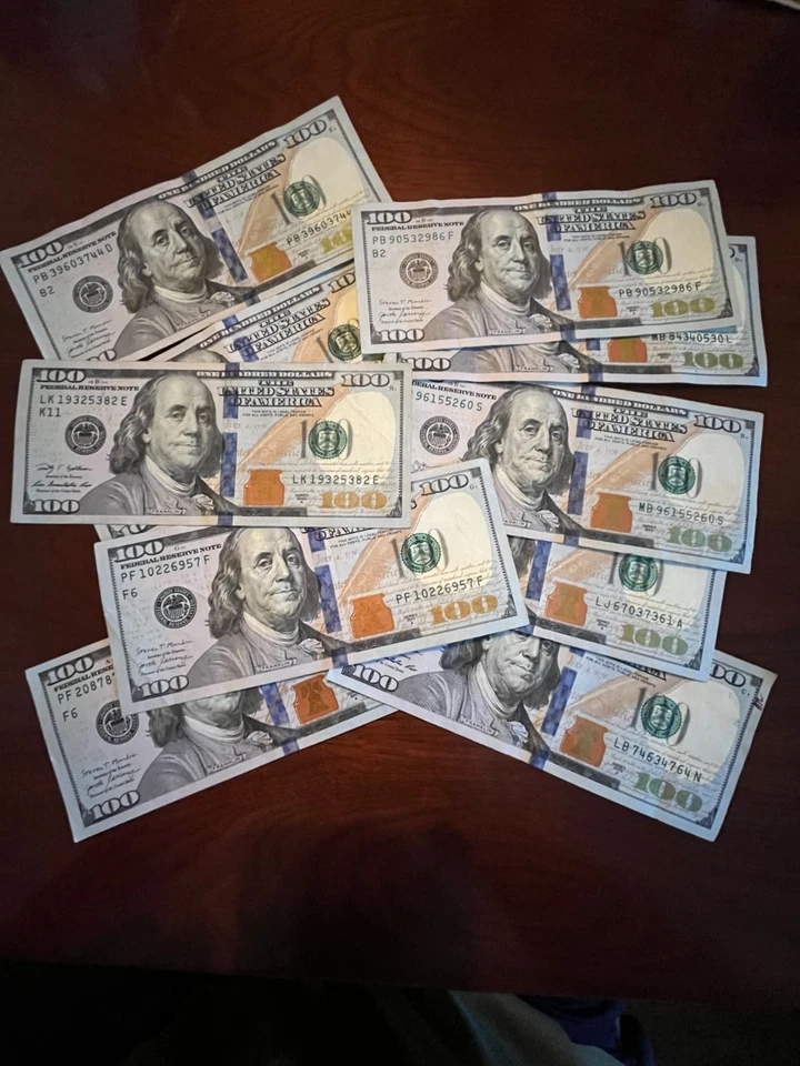 Lot 10x One Hundred ($1,000) Dollar Bills Real U.S. Money from Pack. Normal Cash - Image 4 of 4