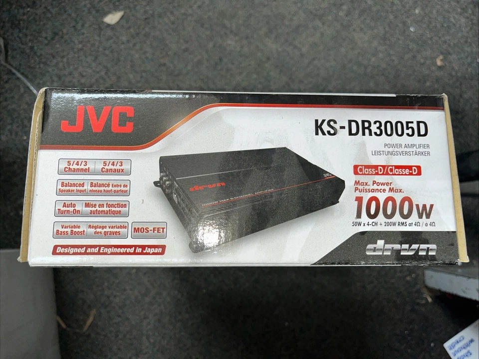 5-Channel Class-D Amplifier - JVC - KS-DR3005D - NEW - Image 3 of 4