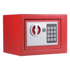 Fireproof Small Safe Box Digital Electronic Security Safe Box  23x17x17cm Red