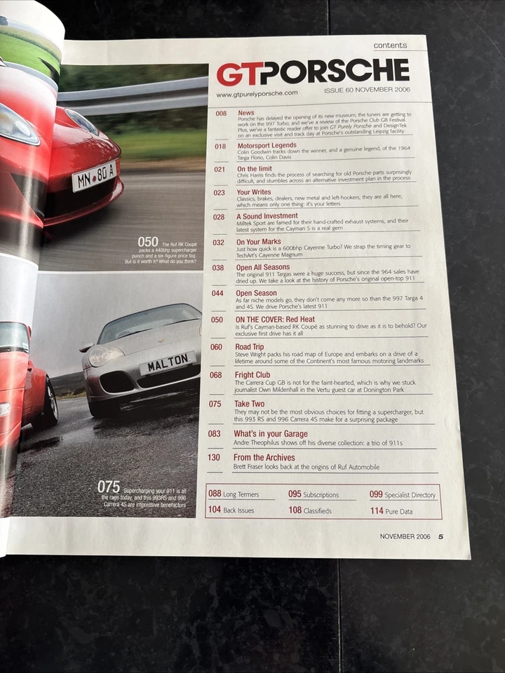 GT Purely Porsche Magazines x4 2006 - Issues 58-61 - RUF RK Coupe, 997 GT3 RS - Image 4 of 4