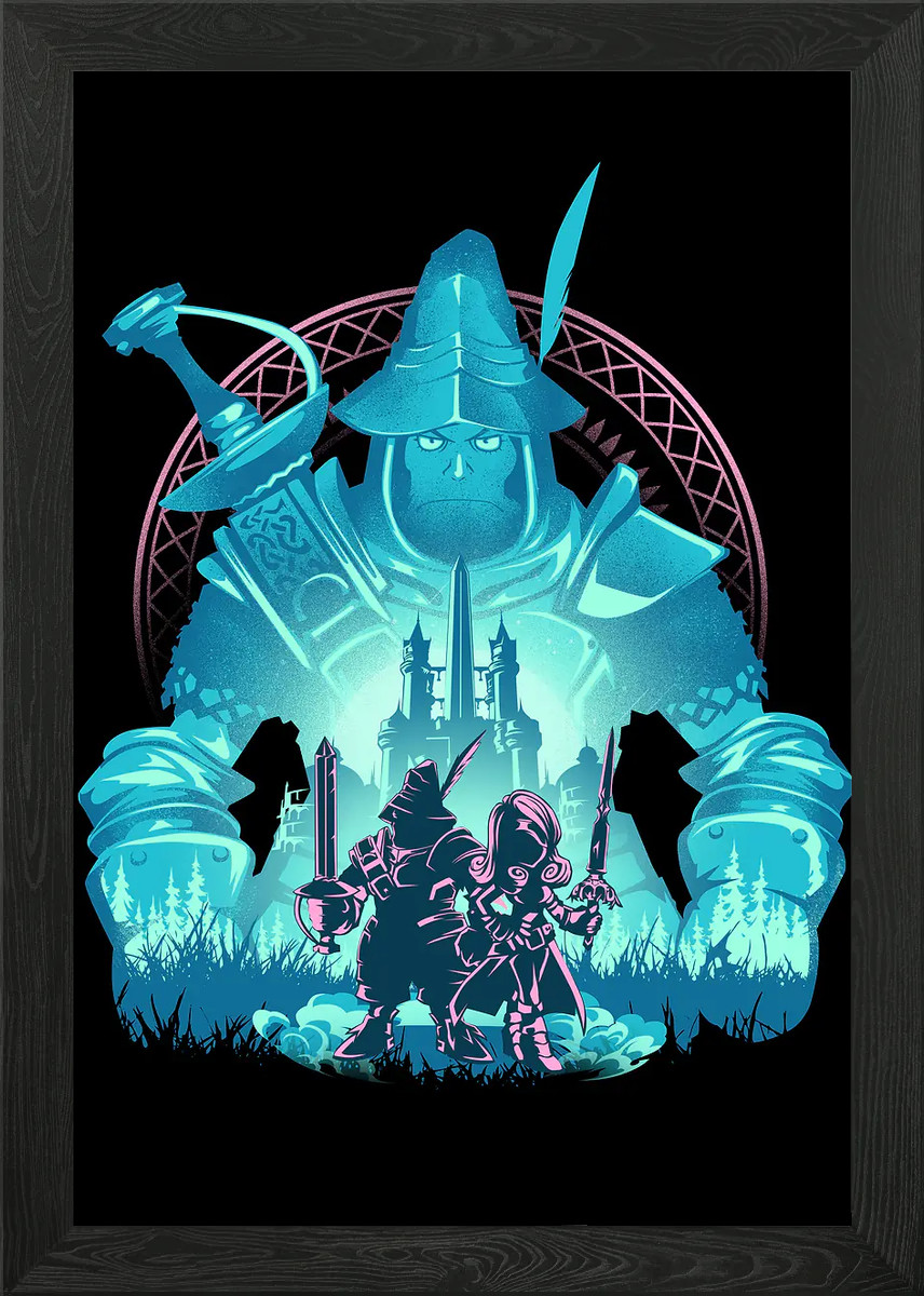 Póster arte de pared enmarcado Final Fantasy IX Steiner lienzo impresión cuadro