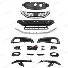 14pc For Civic Sedan 2013-2015 Front Bumper Upper Lower Grille Fog Light Bracket