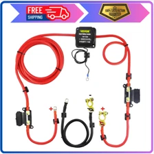 VEVOR Split Charge Relay Kit; 6mtr 12V; Automatic Dual Battery Isolator Kit with