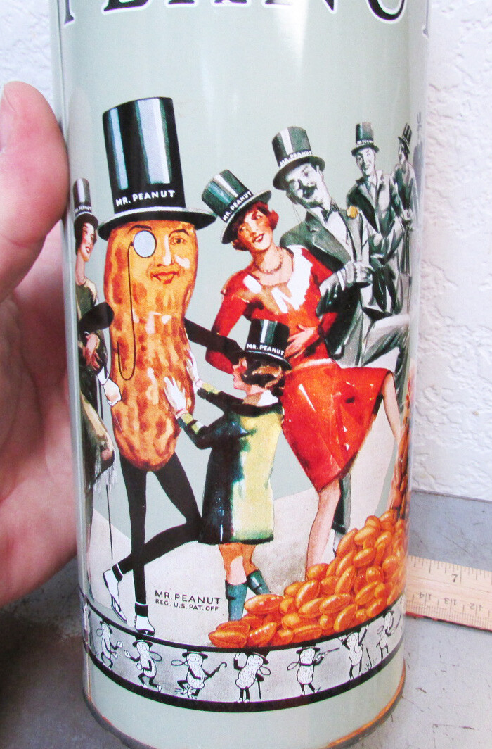 Planters Peanuts 1994 collectors 10 oz tin (empty) large 10 inch tall home decor