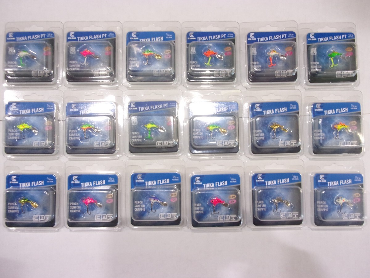 Clam TIKKA FLASH ice fishing jig 1/32 oz #20 choose color NIP | eBay