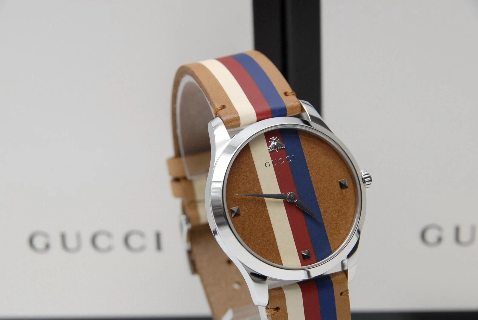 【NEUF avec boite】 Montre Homme GUCCI G Timeless 126,4 YA1264078 Rouge Bleu Blanc 38mm QZ