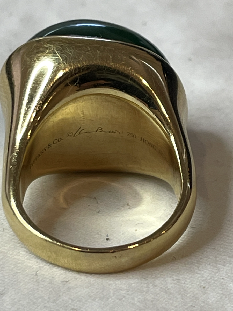 [Tiffany] Elsa Peretti タイガーズアイ カボションリング Elsa Peretti® Bone Ring in Yellow Gold | Tiffany & Co. US