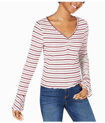 American Rag Damen Top Bluse Hemd 9BK42 Deko Rose Kombination Weiß XL