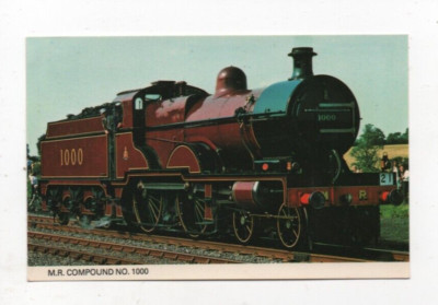 Midland Railway Compound Nr. 1000 - alte Eisenbahn Postkarte