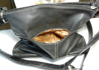 Vintage black Tignanello pebbled leather convertible bag Tignanello black leather bucket - Gem main image 3