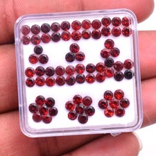 74 Stück Natürlich Mosambik Granat 3mm Rund Diamantschliff Funkelnde Edelsteine